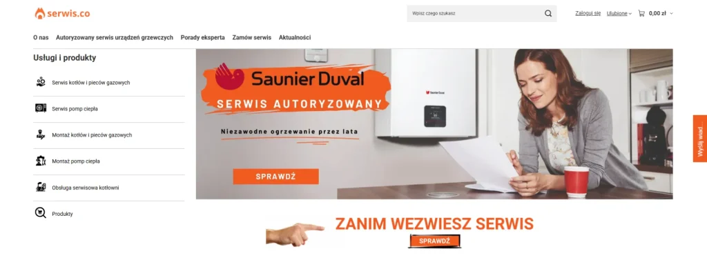 Jak uporządkowaliśmy stronę autoryzowanego serwisu kotłów gazowych i pomp ciepła: realizacja serwis.co